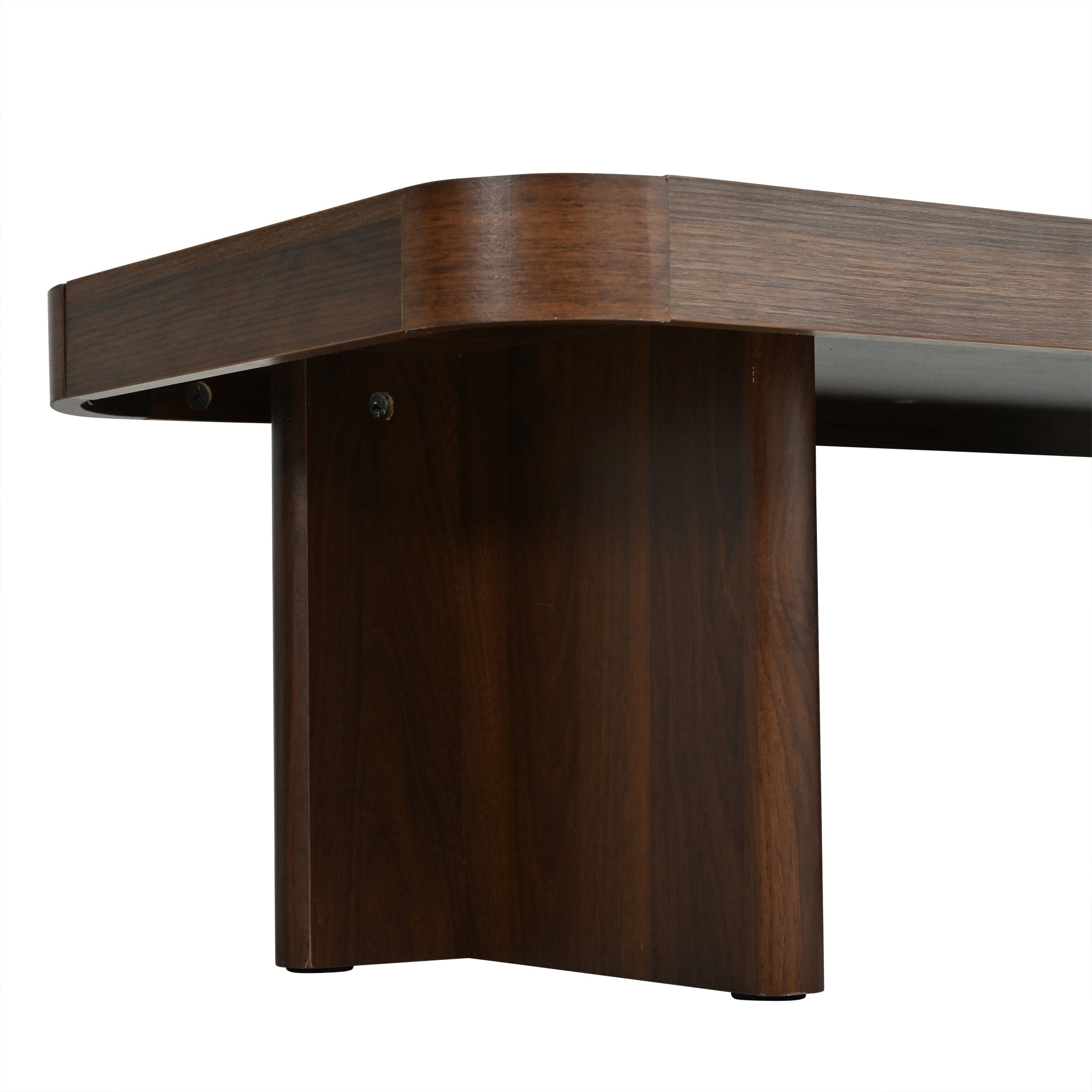 Milo – Table Basse Rectangulaire Effet Noyer à Plateau Rebordé – 100 cm