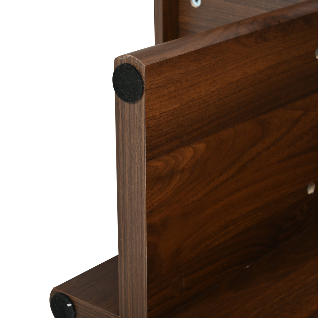 Milo – Table Basse Rectangulaire Effet Noyer à Plateau Rebordé – 100 cm