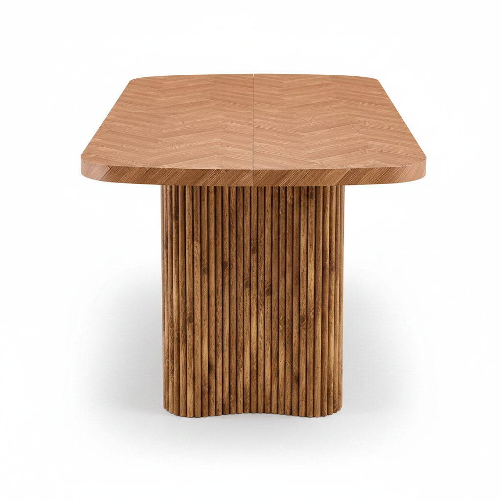 Arvo – Table à Manger Ovale 180 cm en Bois Noyer avec Pieds Sculpturaux