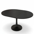 Sora – Table à Manger Ovale Extensible 4–6 Personnes Noir 100/140*100*75cm