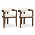 Noma – Silla de comedor de madera maciza y lino – Juego de 2