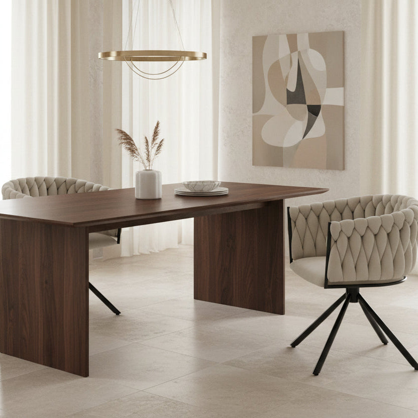 Oria – Chaise Modern Pivotante Velours Beige – Lot de 2