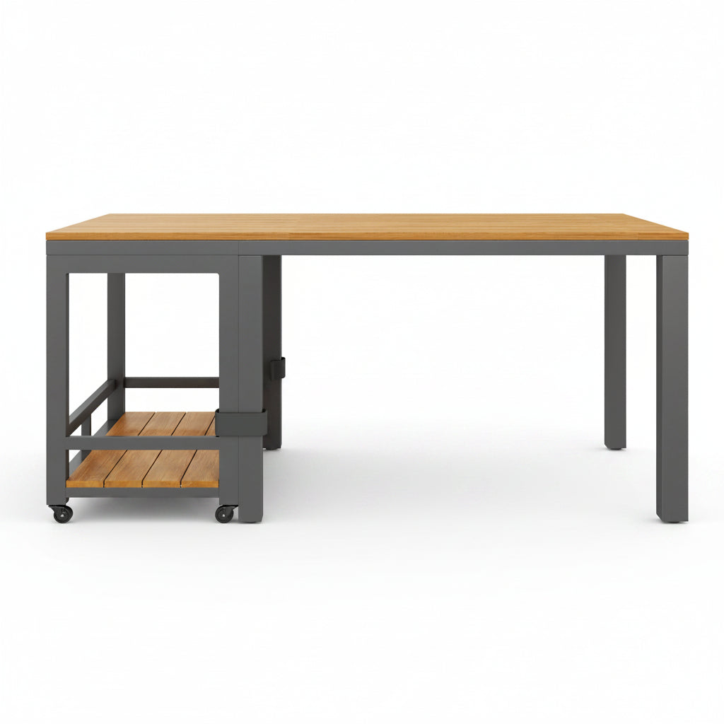Vetra – Ensemble Salon de Jardin Modulable avec Table Repas & Poufs – 6 Places