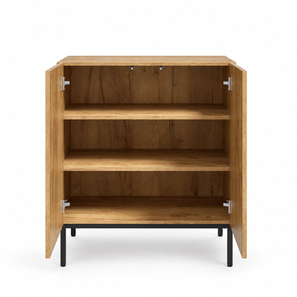 Noma – Meuble de Rangement en Bois & Cannage – 2 Portes, 70 cm
