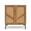 Noma – Meuble de Rangement en Bois & Cannage – 2 Portes, 70 cm