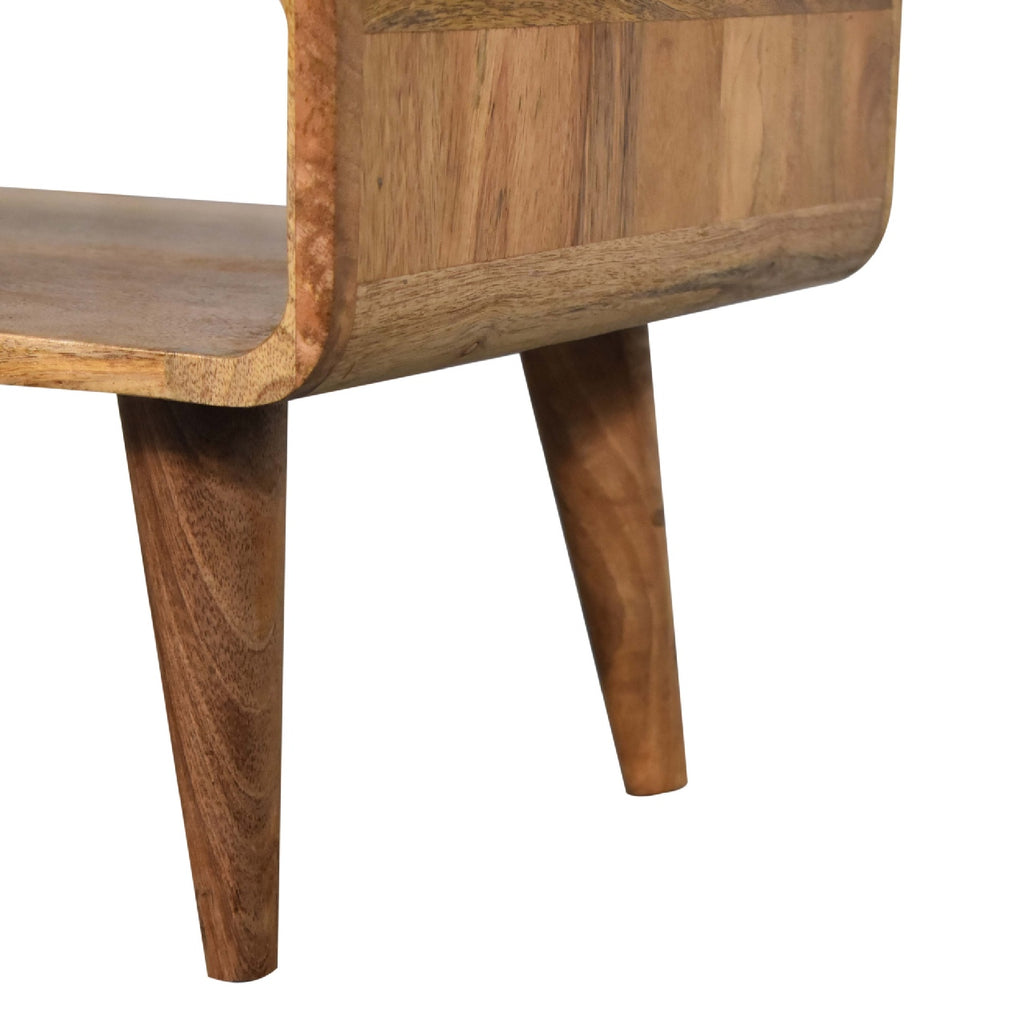 Arvo – Table d’Appoint Scandinave en Bois Massif avec Rangement Ouvert