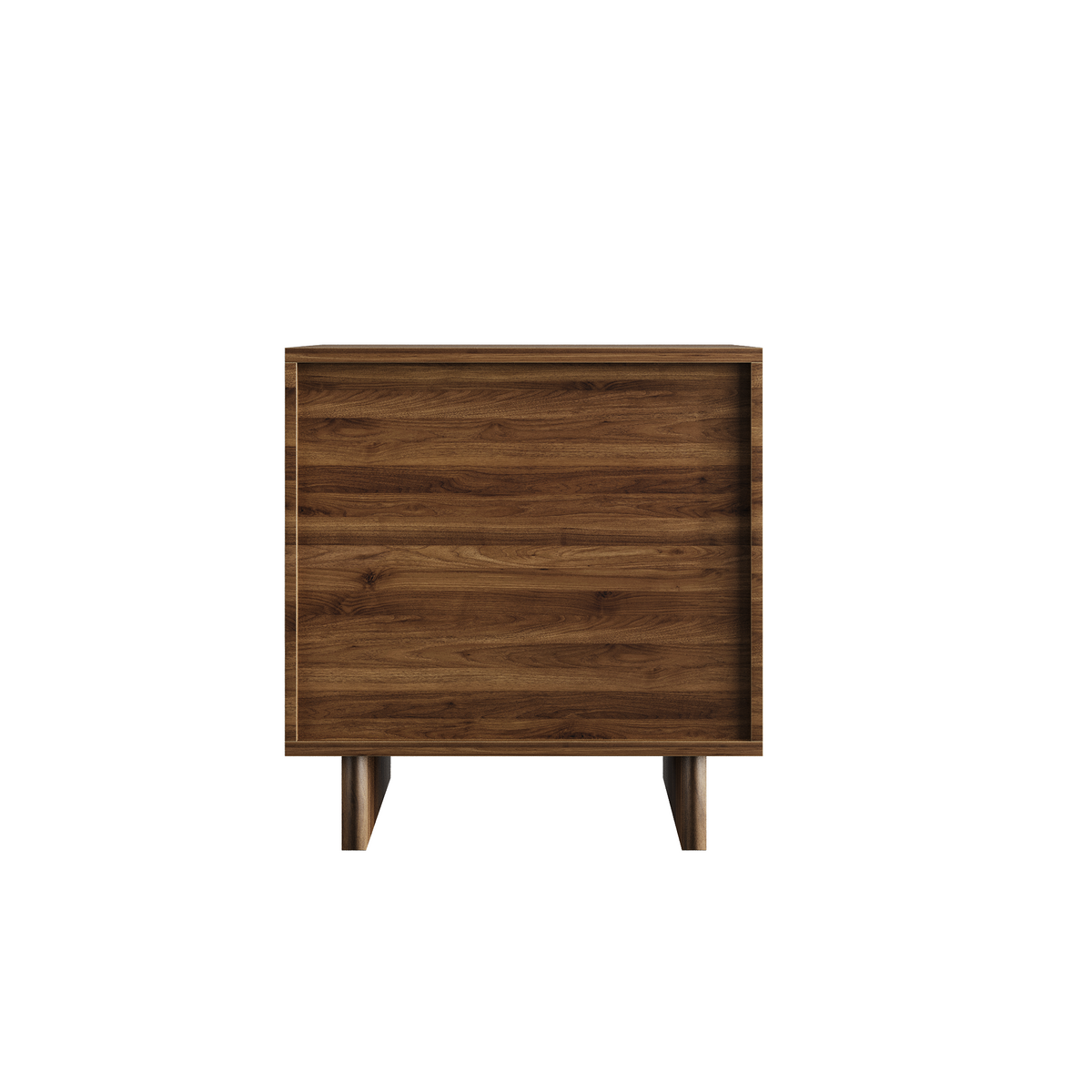 Noma – Table de Chevet en Bois Effet Noyer à 2 Tiroirs – 48 cm
