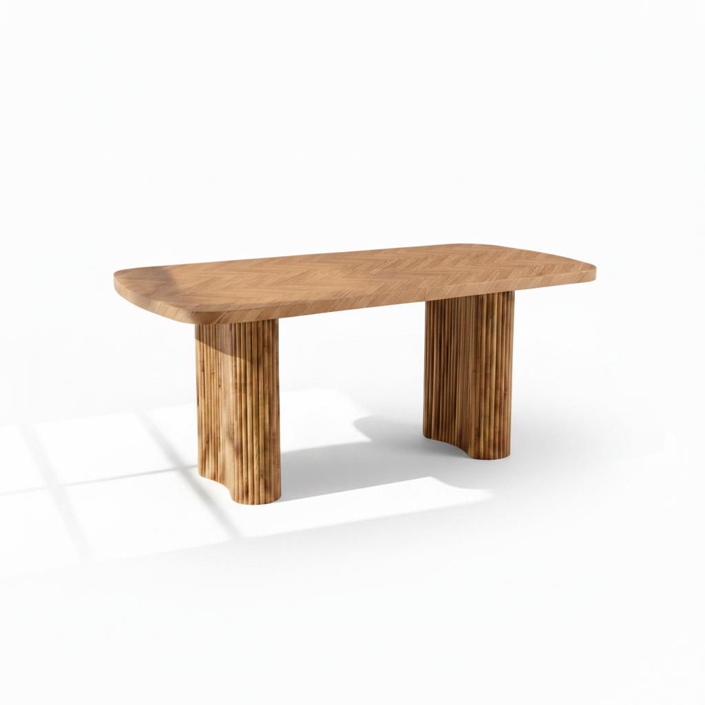 Arvo – Table à Manger Ovale 180 cm en Bois Noyer avec Pieds Sculpturaux