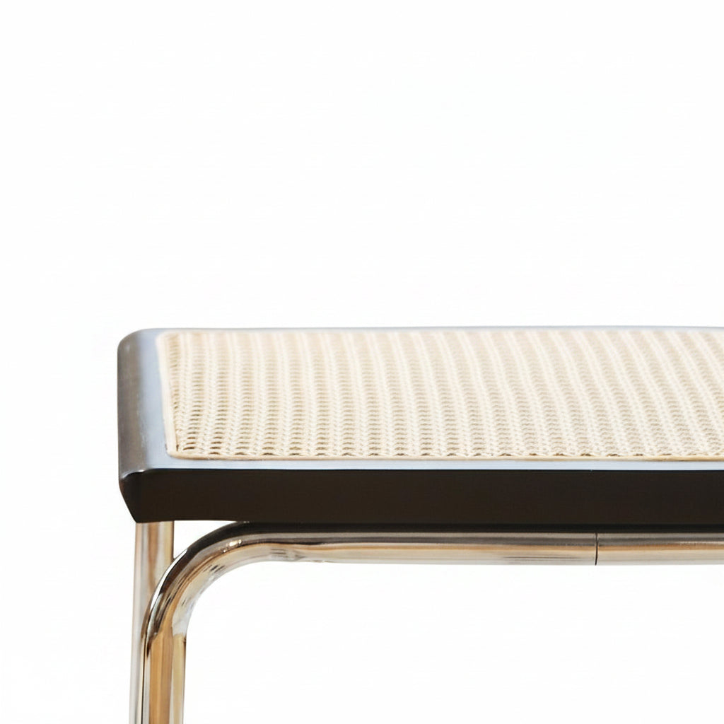 Milo – Chaise Cantilever en Chrome & Rotin Naturel – Lot de 2