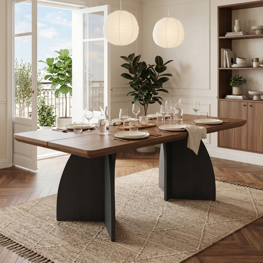 Arvo – Table à Manger Rectangulaire en Noyer 4–6 Personnes 160*80*76cm