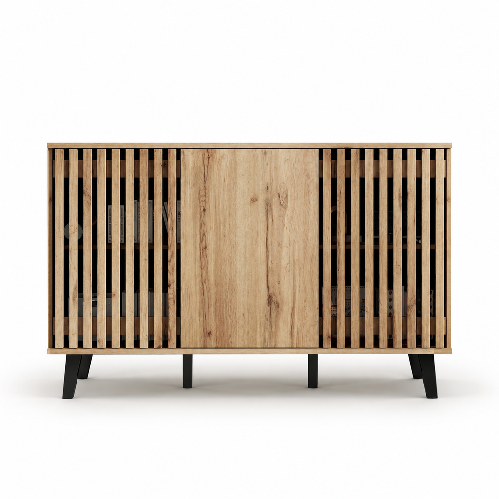 Noma – Buffet Scandinave 3 Portes en Bois – 150 cm