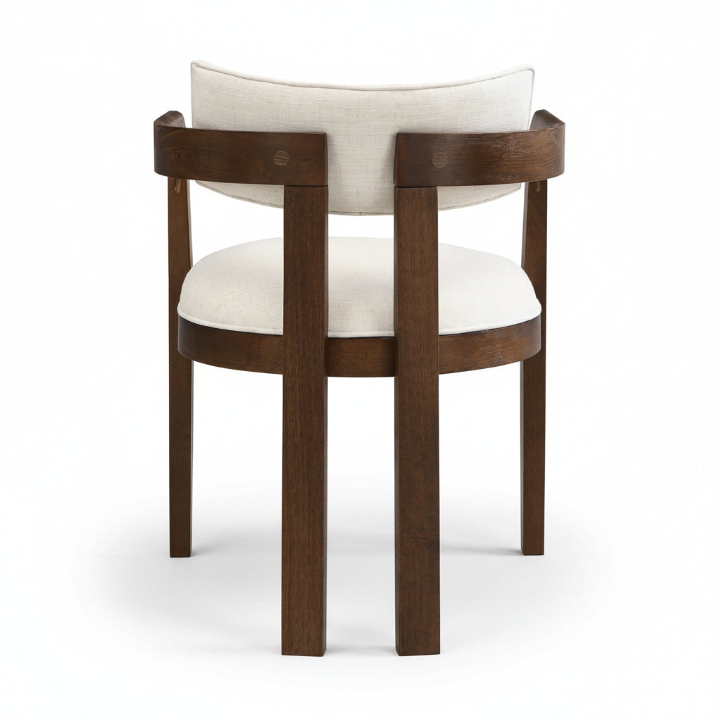Noma – Silla de comedor de madera maciza y lino – Juego de 2