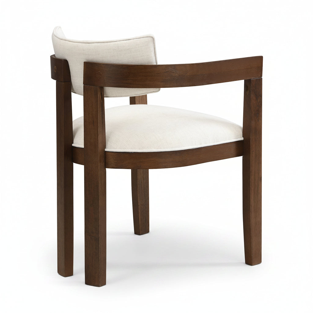 Noma – Silla de comedor de madera maciza y lino – Juego de 2