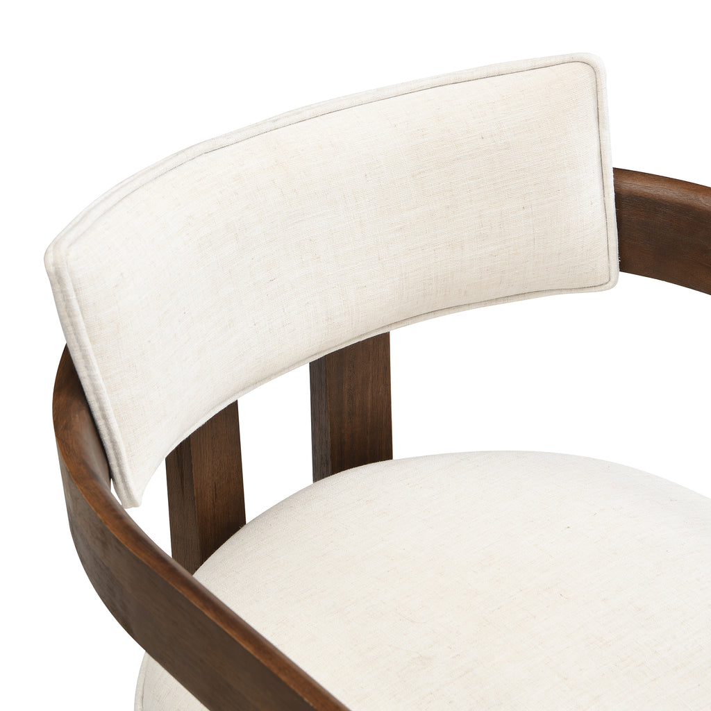 Noma – Silla de comedor de madera maciza y lino – Juego de 2