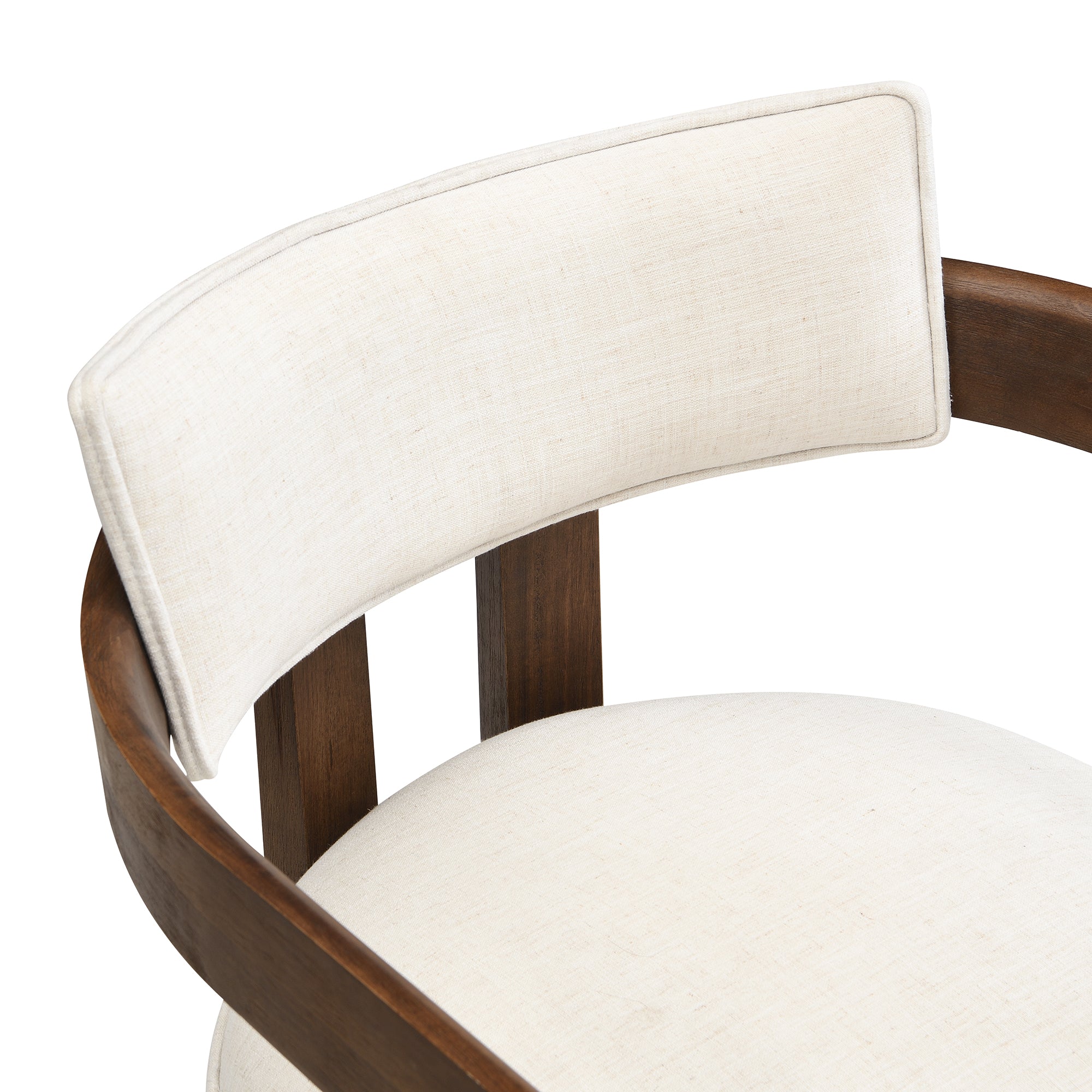 Noma – Silla de comedor de madera maciza y lino – Juego de 2