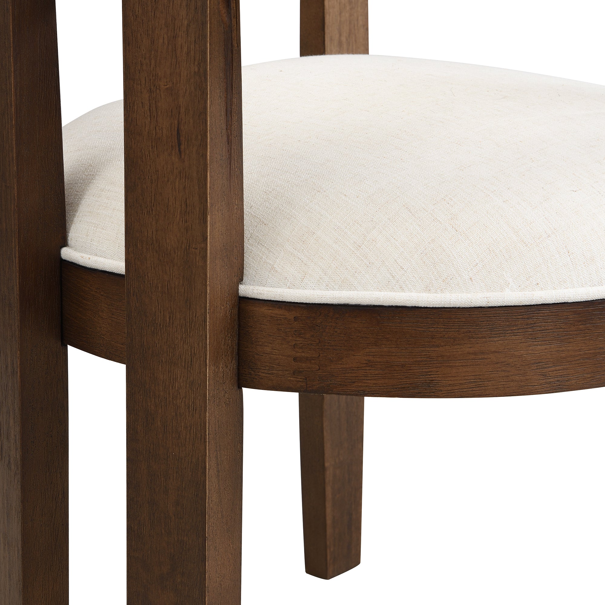 Noma – Silla de comedor de madera maciza y lino – Juego de 2