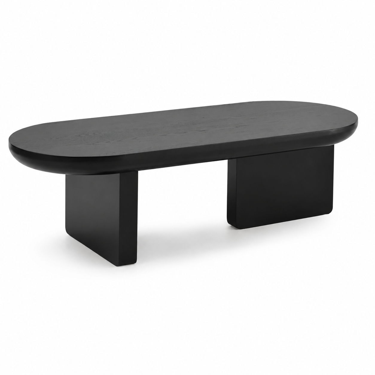 Oria – Table Basse Ovale Noire en MDF Design Minimaliste – 120 cm