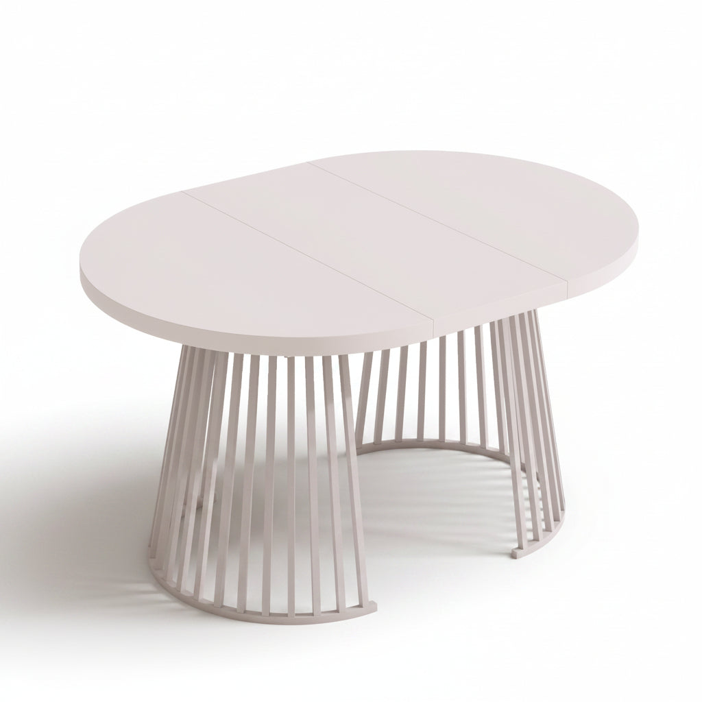Solen – Table à Manger Ronde Extensible 4–8 Personnes en Cachemire