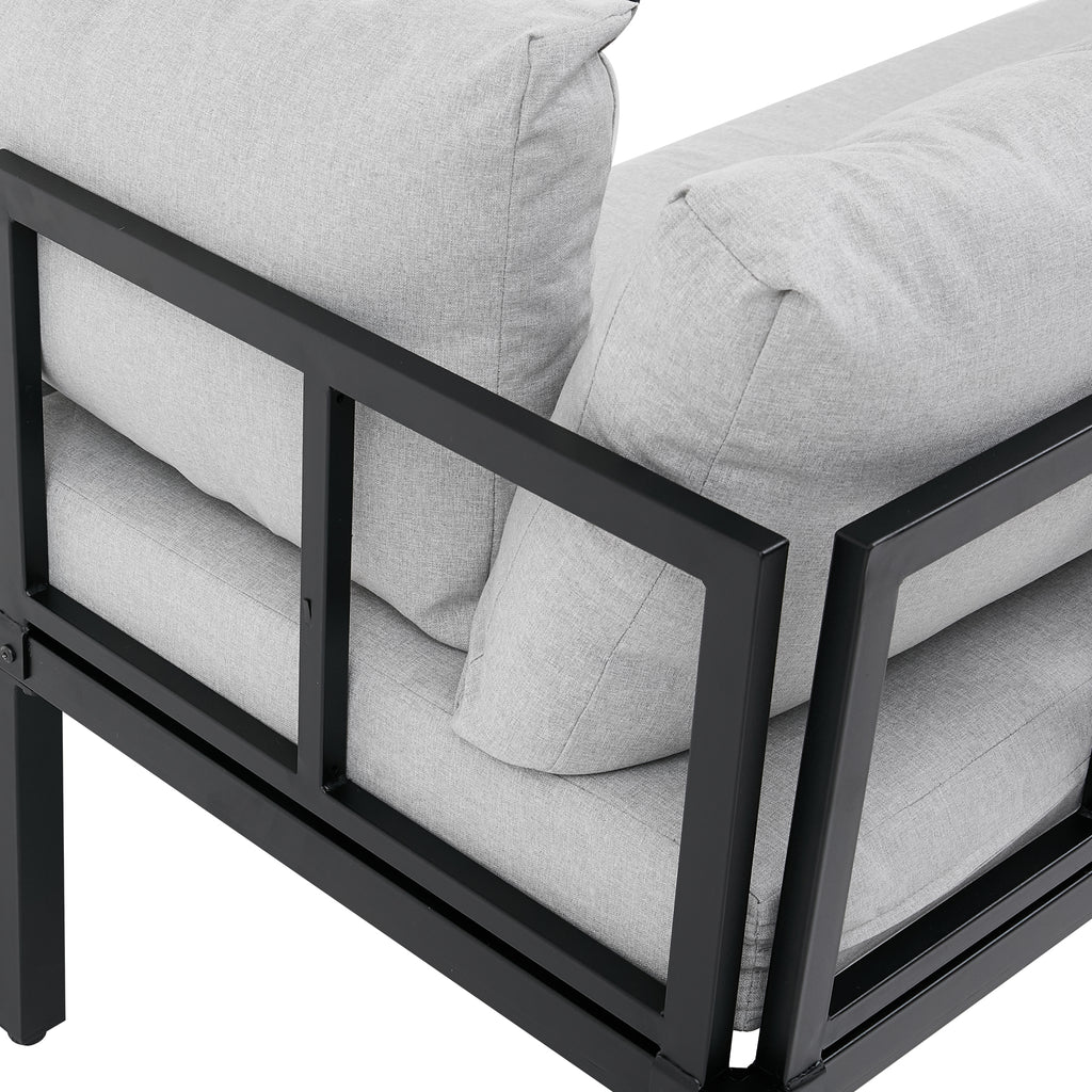 Sora – Salon de Jardin Modulable 6 Personnes avec Table Basse – Gris