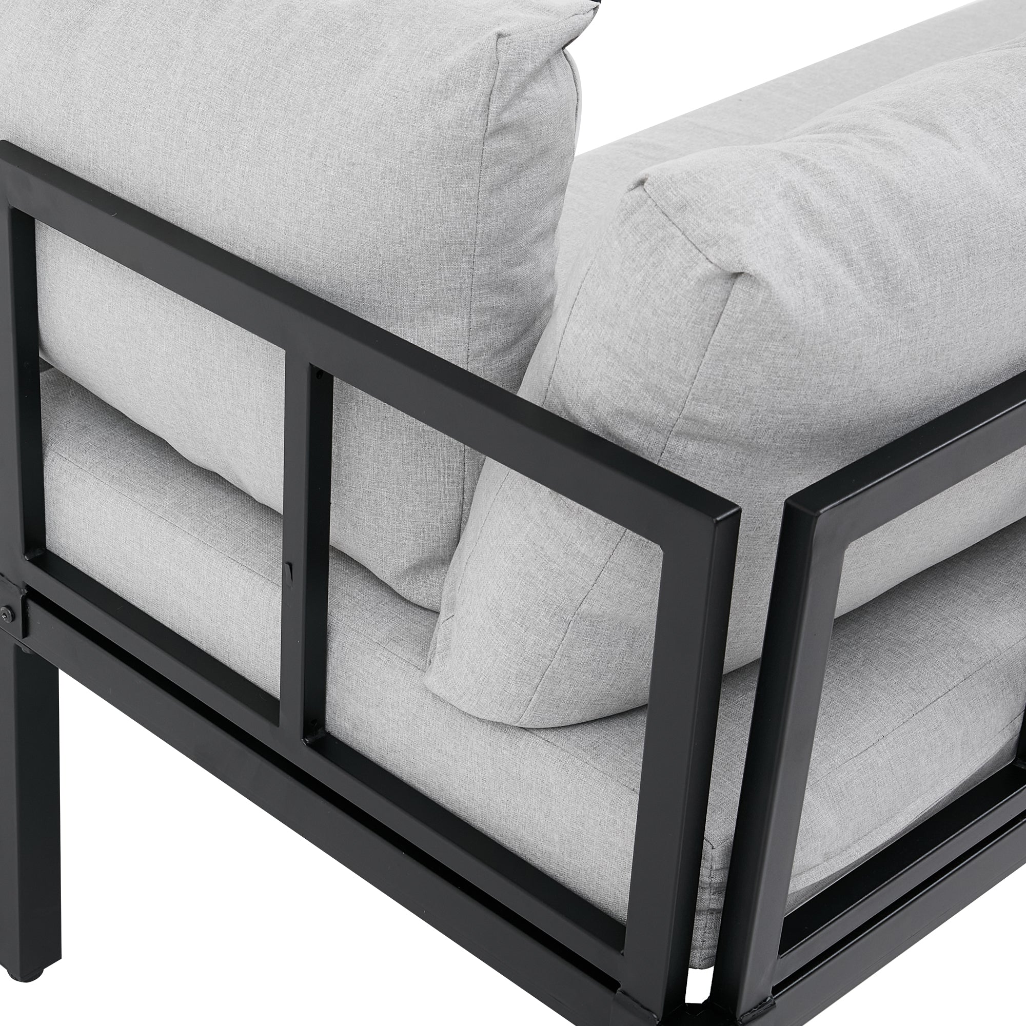 Sora – Salon de Jardin Modulable 6 Personnes avec Table Basse – Gris