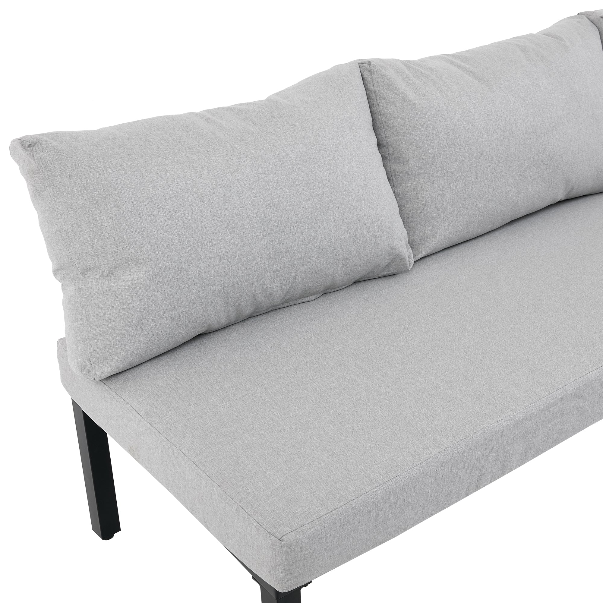 Sora – Salon de Jardin Modulable 6 Personnes avec Table Basse – Gris