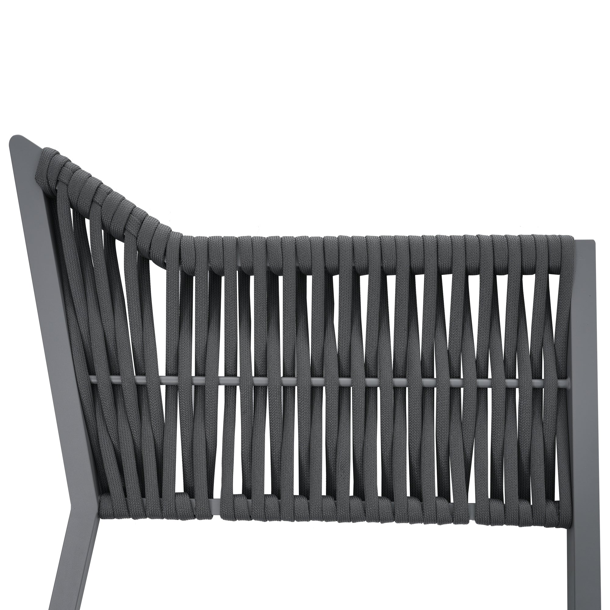 Sora – Ensemble Salon de Jardin d’Angle 6 Places avec Table & 2 Fauteuils – Gris