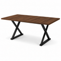 Vetra – Rectangular Dining Table for 6-8 People in Walnut & Black Metal 180*90cm
