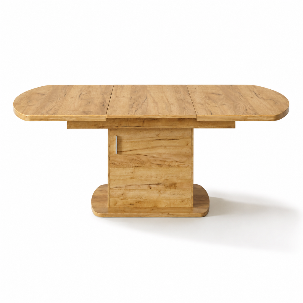 Solen – Extendable Oval Dining Table 4–6 Seater with Storage – Light Oak 200*80*75cm