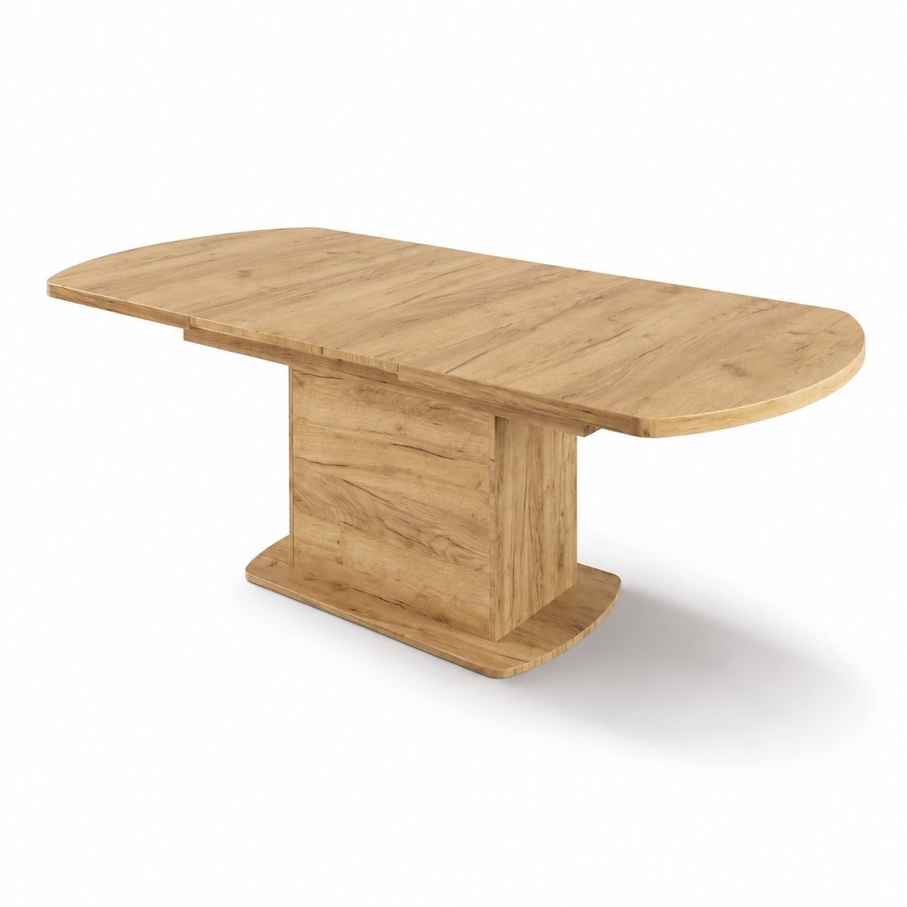 Solen – Extendable Oval Dining Table 4–6 Seater with Storage – Light Oak 200*80*75cm