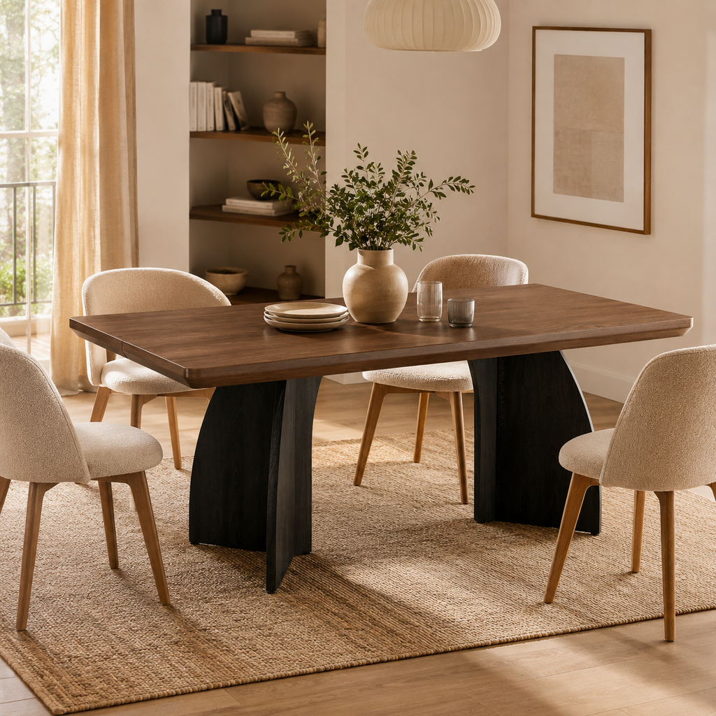 Arvo – Table à Manger Rectangulaire en Noyer 4–6 Personnes 160*80*76cm