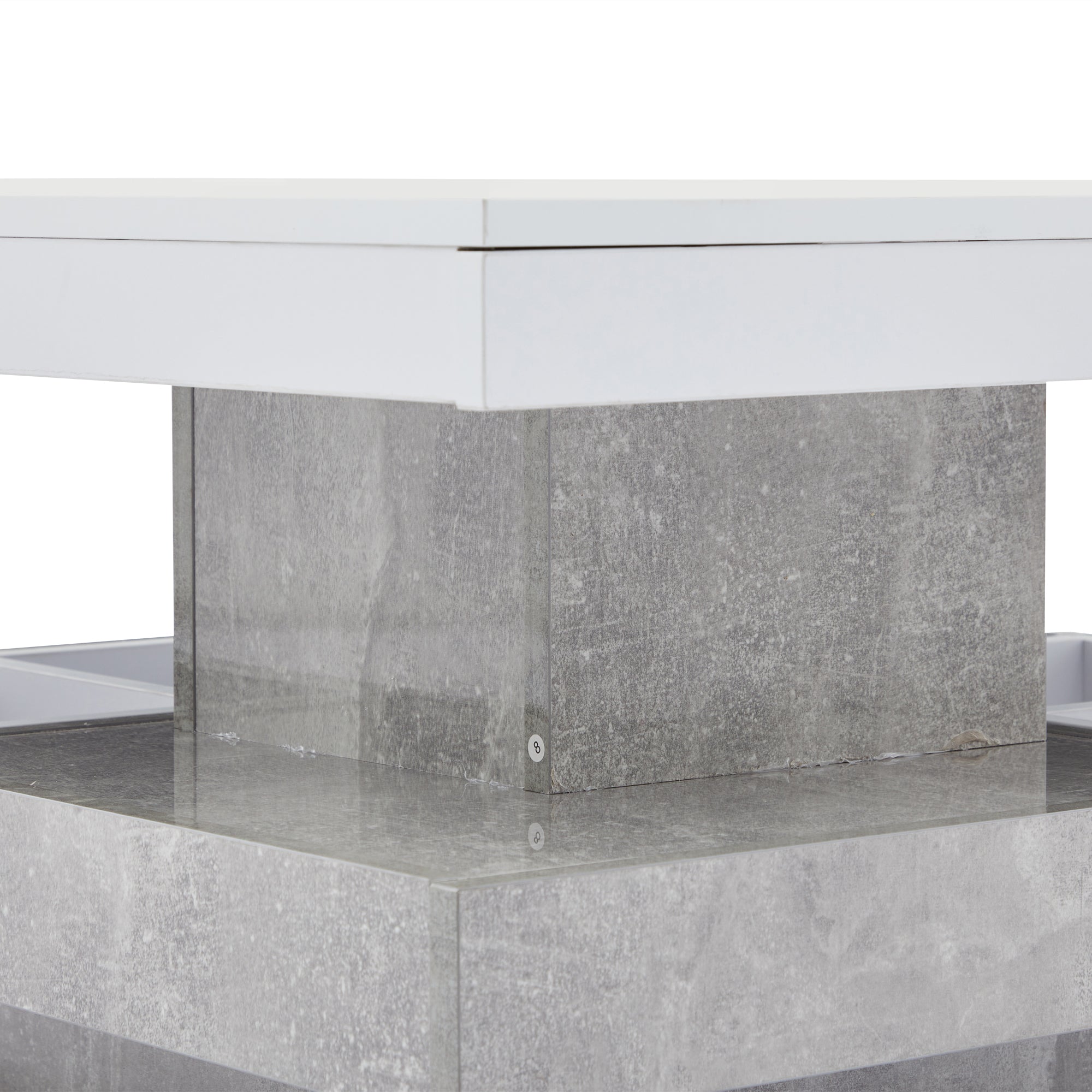 Oria – Table Basse Marbre Gris Pivotante avec Rangement