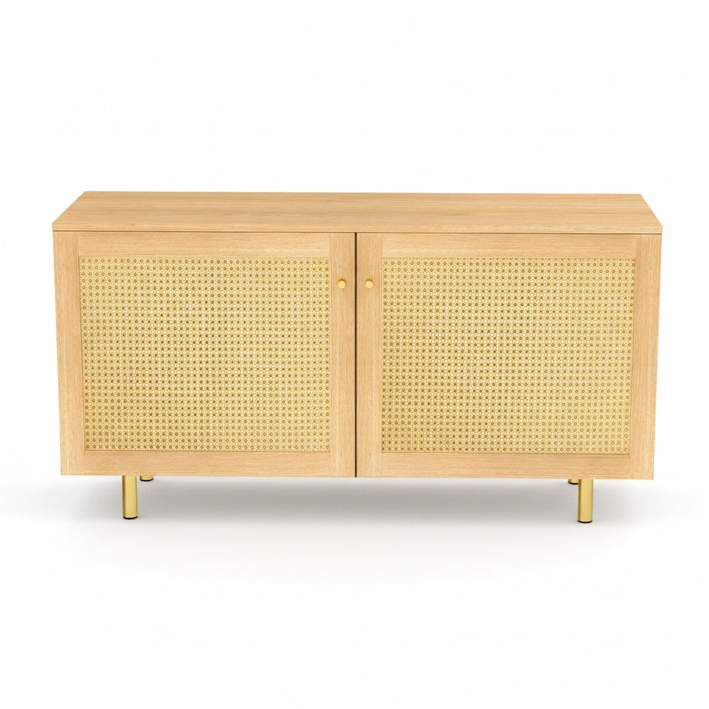 Noma – Buffet Scandinave en Bois Clair & Cannage – 120 cm