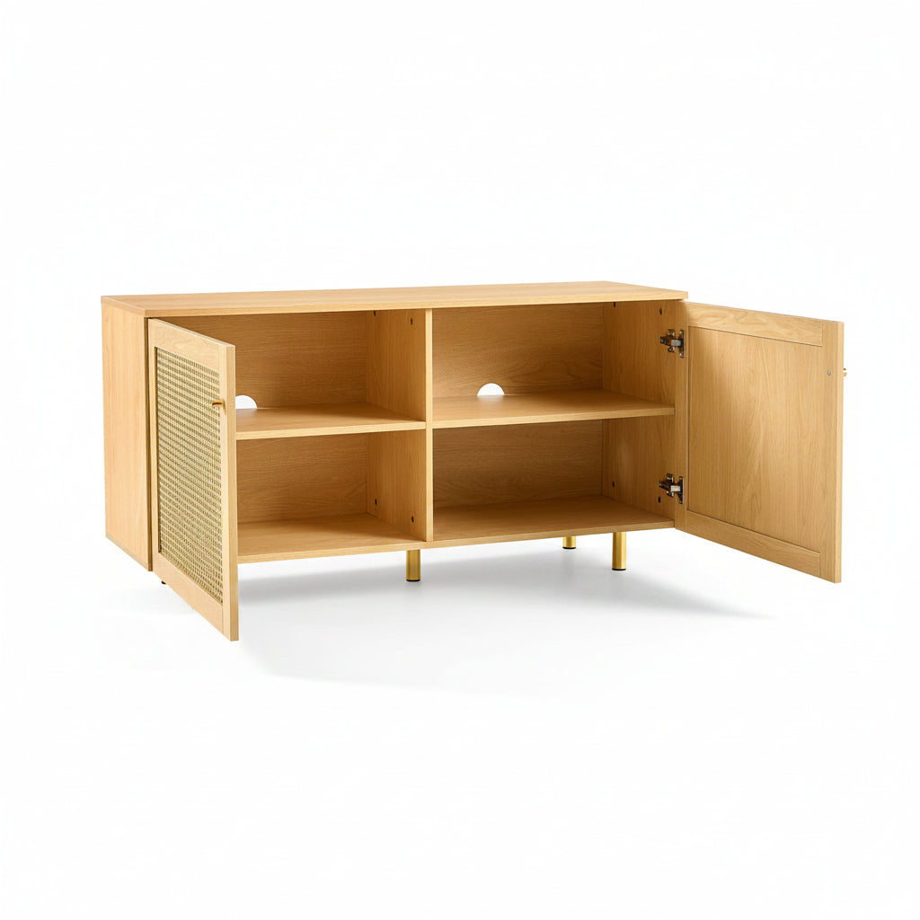 Noma – Buffet Scandinave en Bois Clair & Cannage – 120 cm