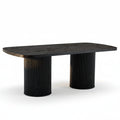 Oria – Table à Manger Ovale Organique 6–8 Personnes Noir Mat