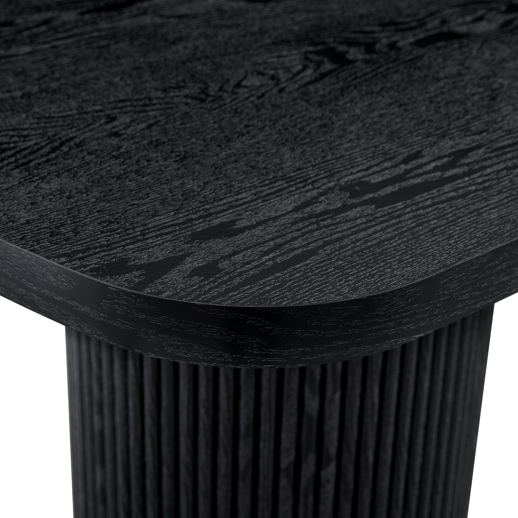 Oria – Table à Manger Ovale Organique 6–8 Personnes Noir Mat