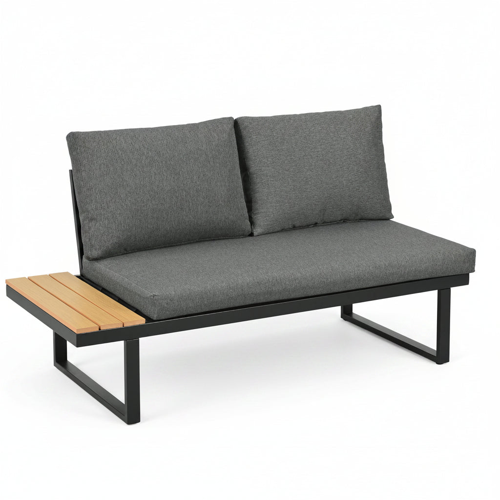 Lune – 5-Seater Modular Corner Garden Lounge Set with Wood-Effect Table