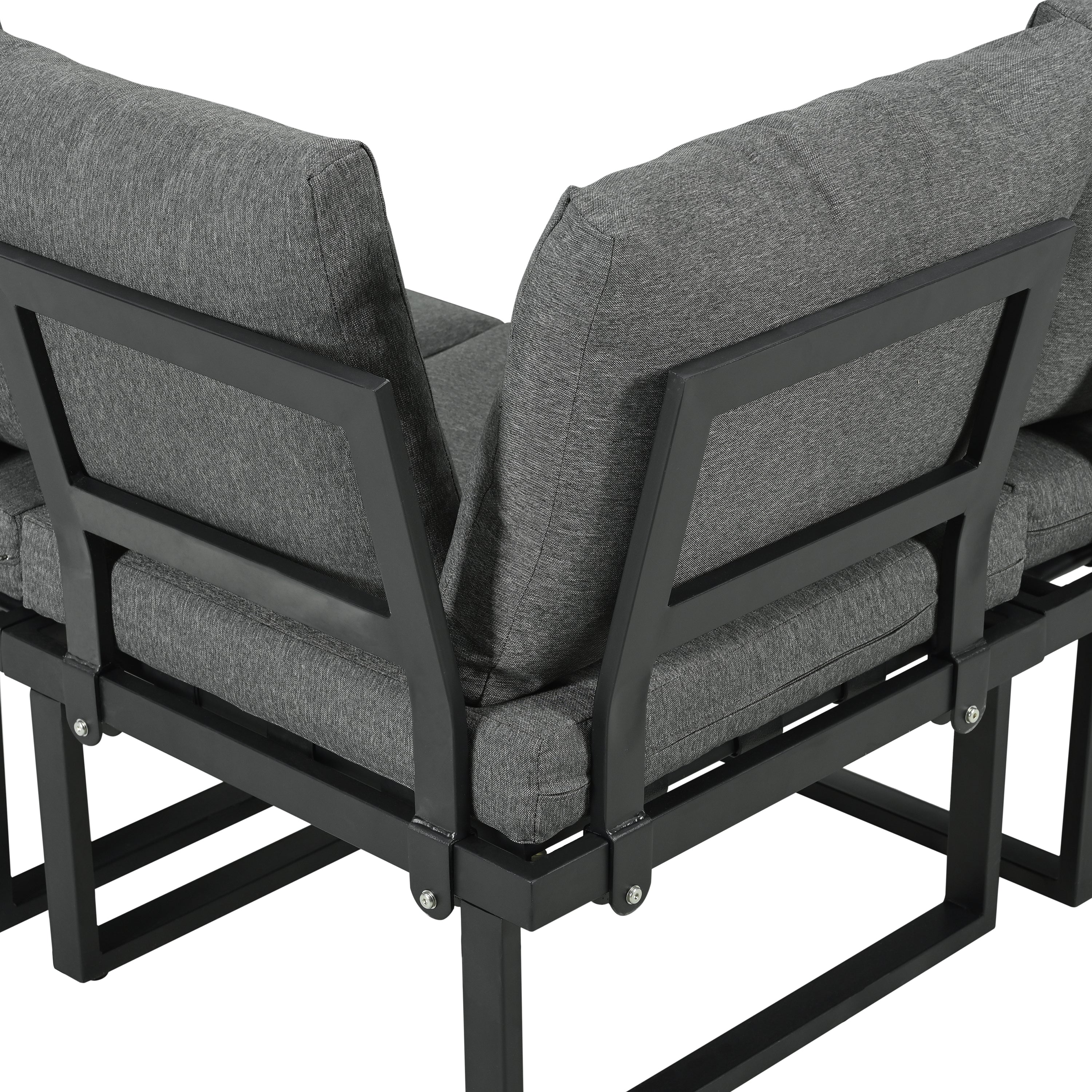 Lune – 5-Seater Modular Corner Garden Lounge Set with Wood-Effect Table