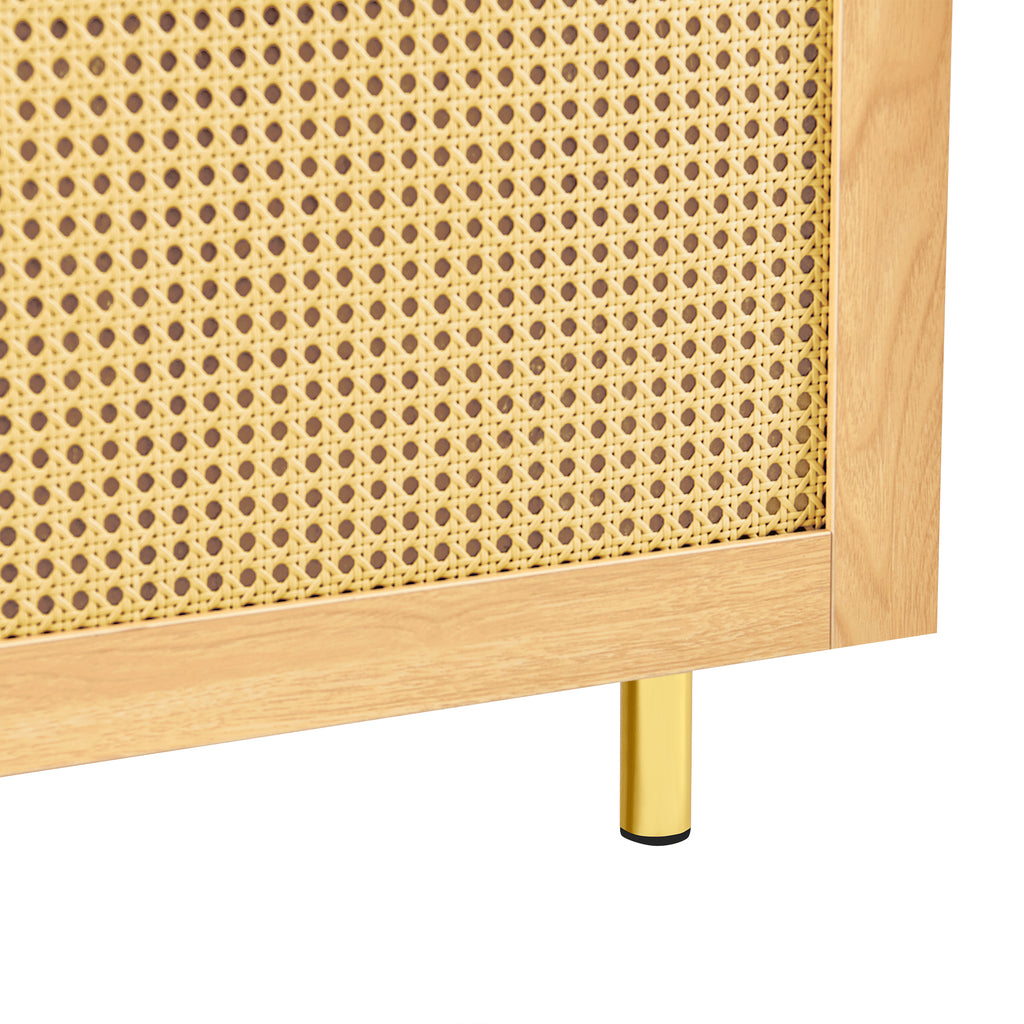 Noma – Meuble de Rangement Scandinave en Bois Clair & Cannage – 60 cm