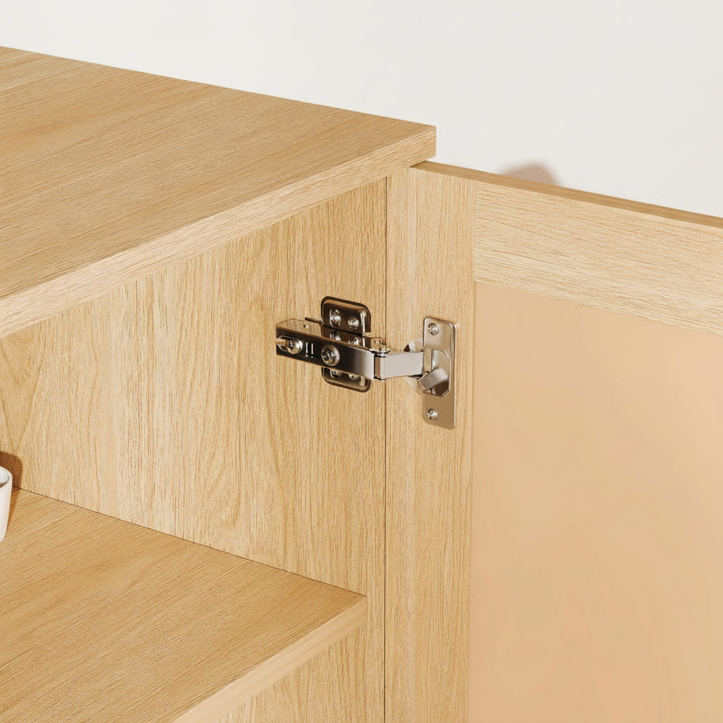 Noma – Buffet Scandinave en Bois Clair & Cannage – 120 cm